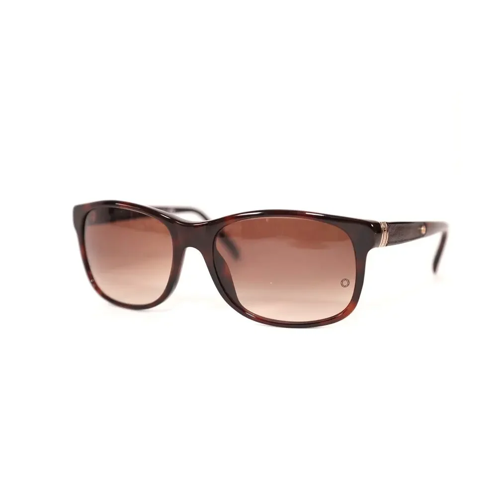 Montblanc Rectangle Men's Designer Sunglasses - Dark Brown Havana/Brown - NWT
